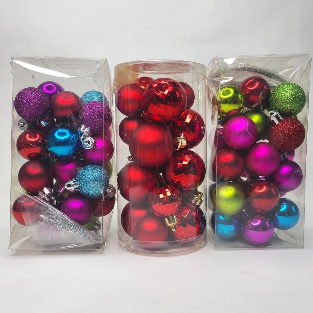 Small Round Ornaments Colorful and Red
